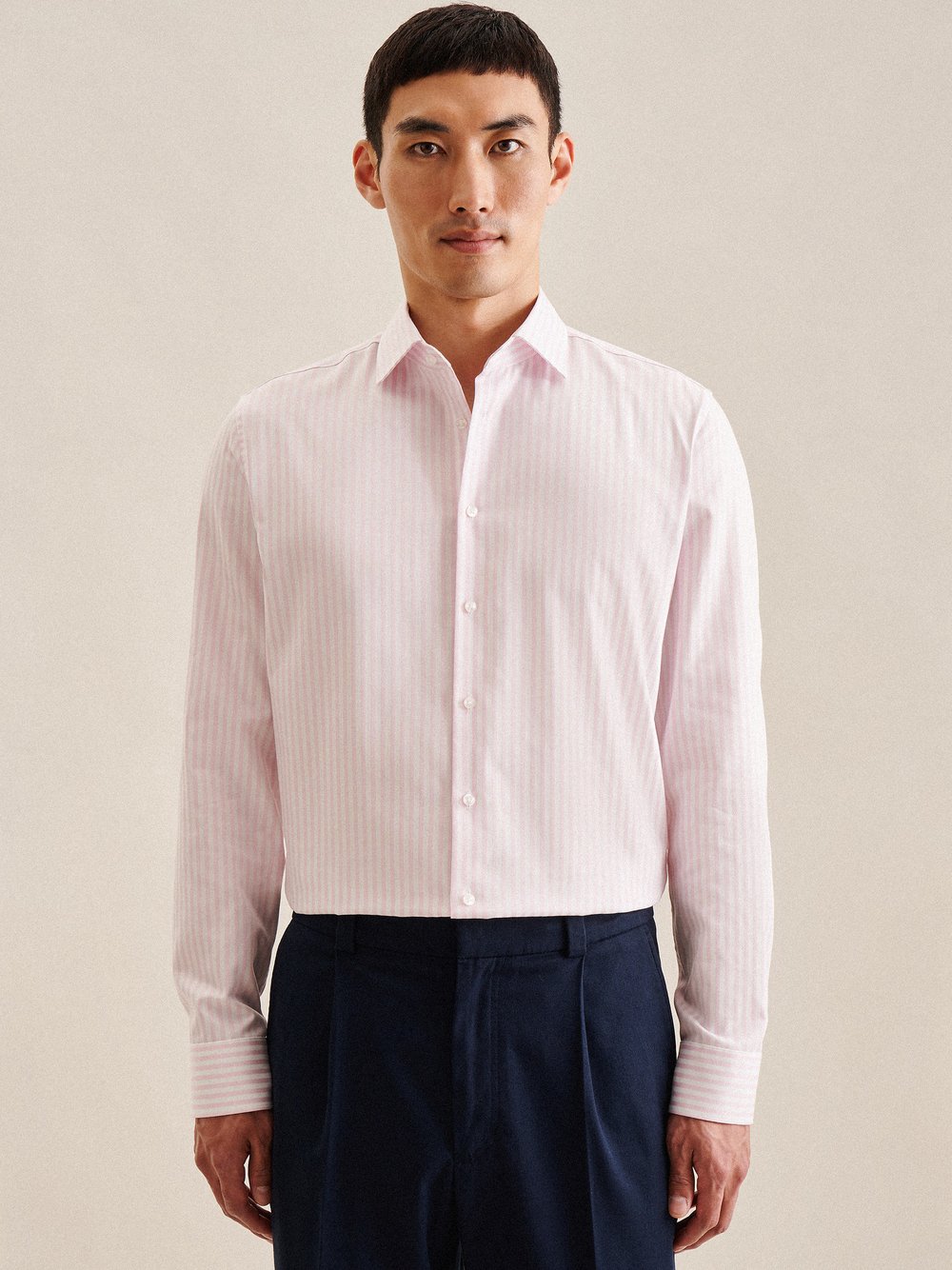Seidensticker Business Hemd Herren Super Slim Fit Baumwolle rosa gestreift, 41