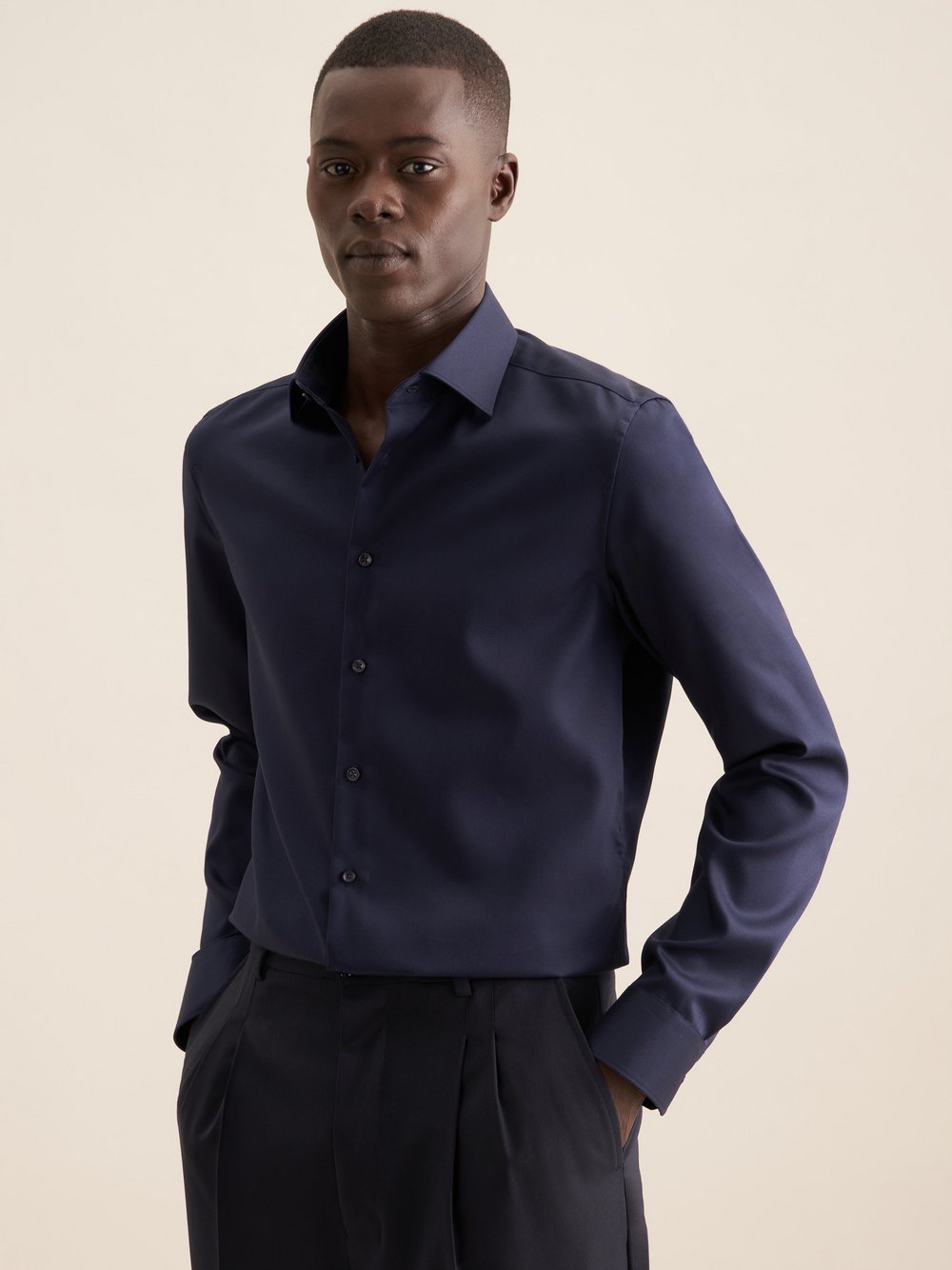 Seidensticker Business Hemd Herren Super Slim Fit Baumwolle blau, 43