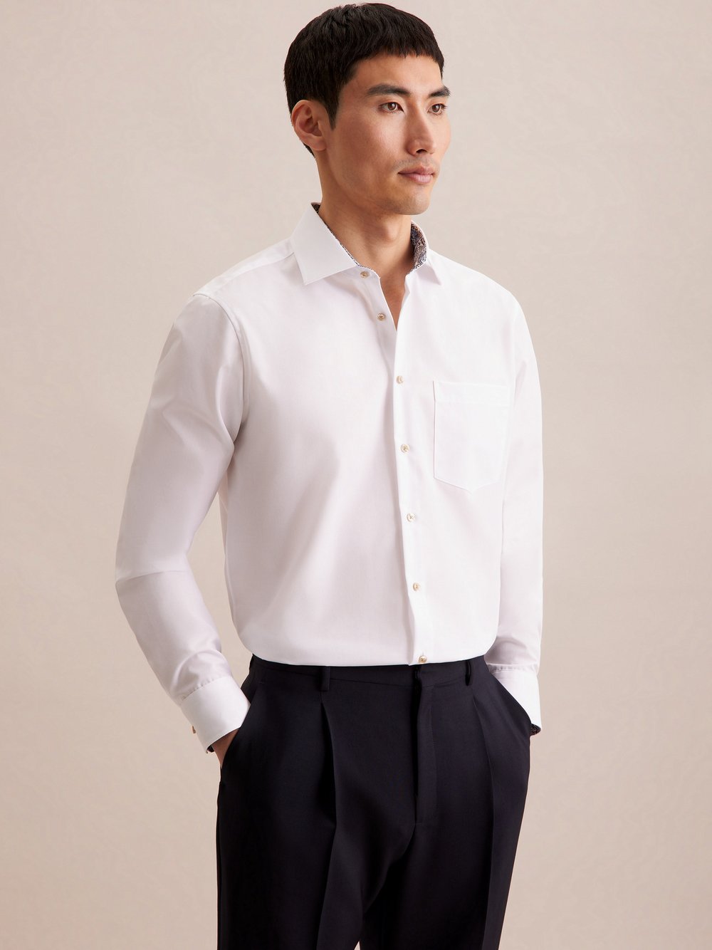 Seidensticker Business Hemd Herren Regular Fit Baumwolle weiß, 41
