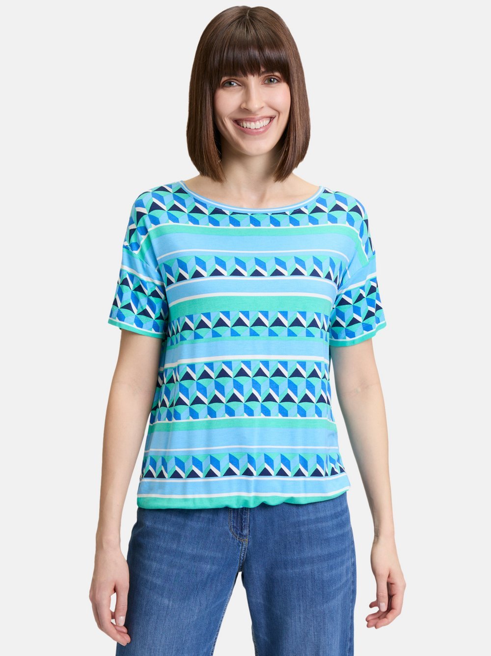 Betty Barclay Casual-Shirt Damen Viskose blau gemustert, 36