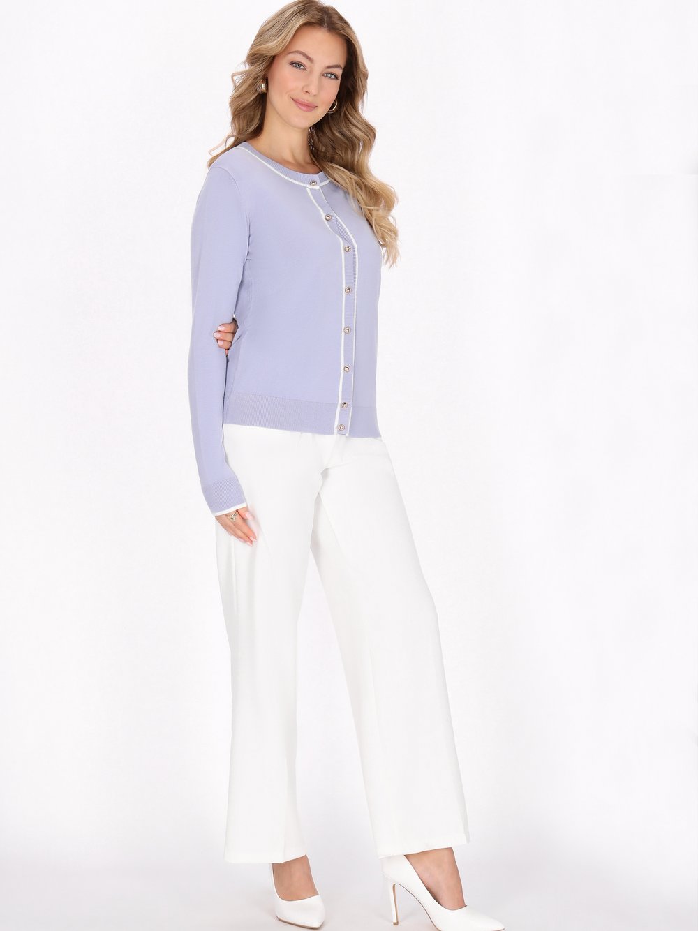 Faina Strickjacke Damen Viskose blau, L