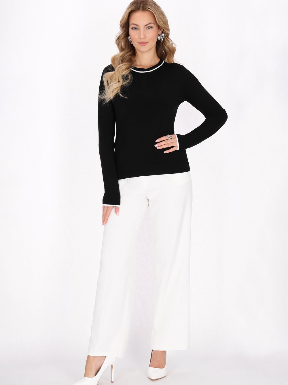 Thumbnail - Faina Pullover Damen Viskose schwarz, S