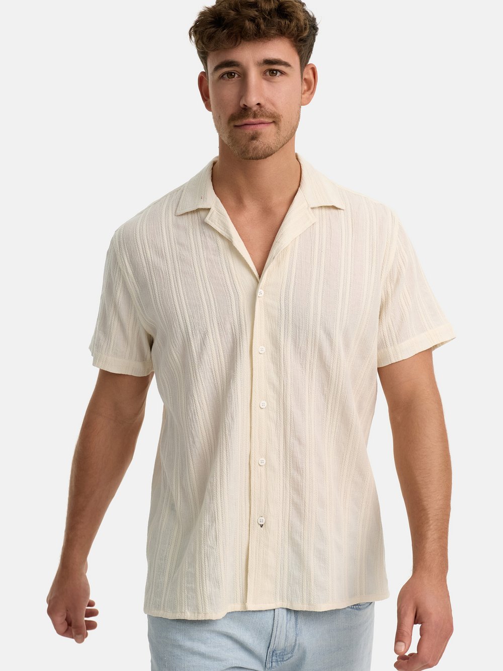 Indicode Hemd Kurzarm Herren Regular Fit Viskose weiß, XXL