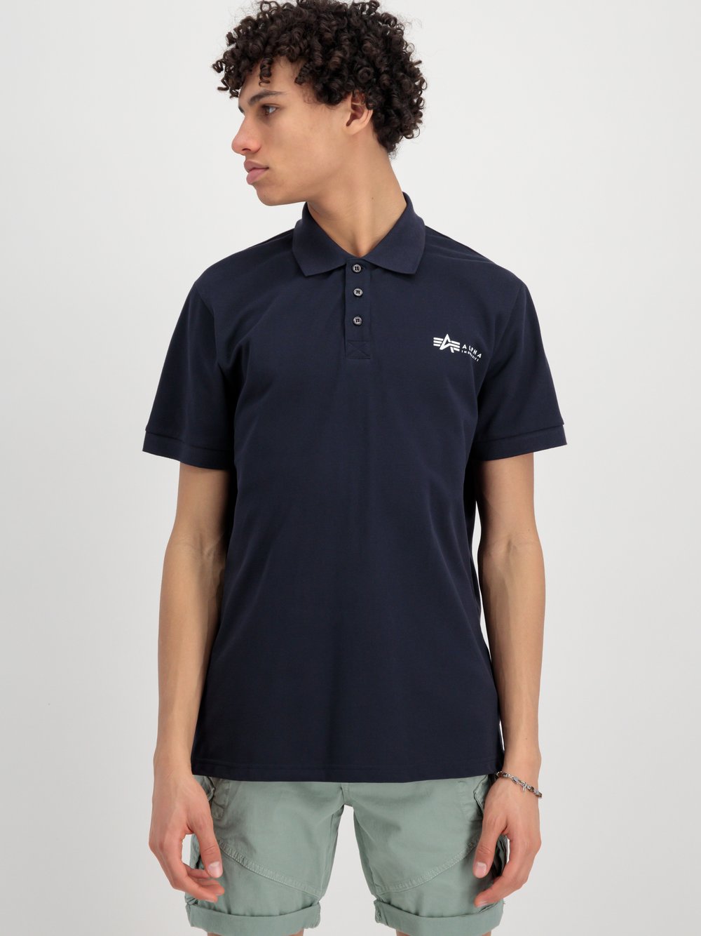 Thumbnail - Alpha Industries Poloshirt Herren Baumwolle blau, S