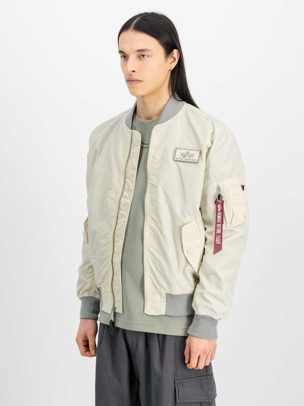 Alpha Industries Bomberjacke Herren Polyamid weiß, S