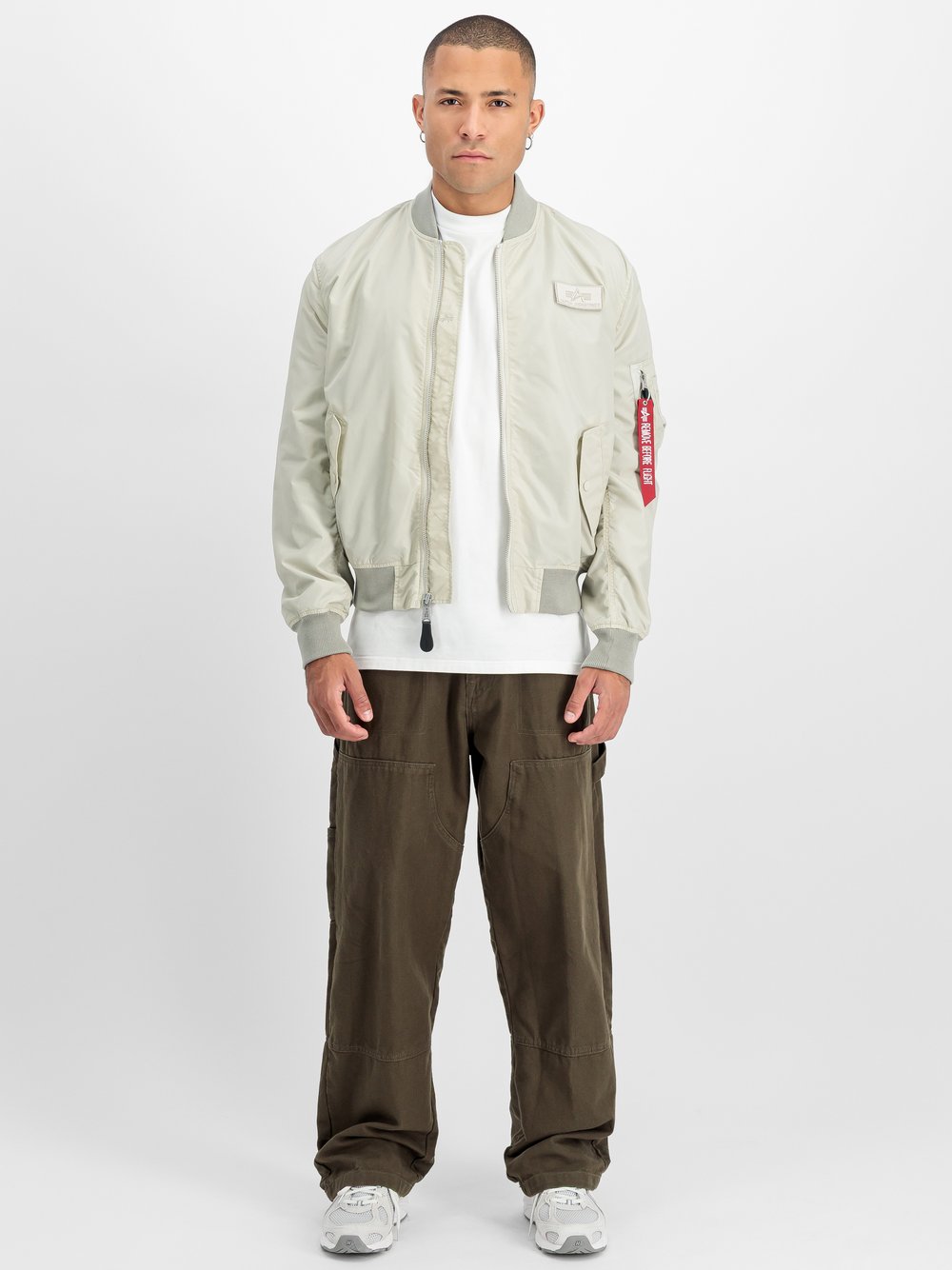 Alpha Industries Bomberjacke Herren Polyamid grau, XXL