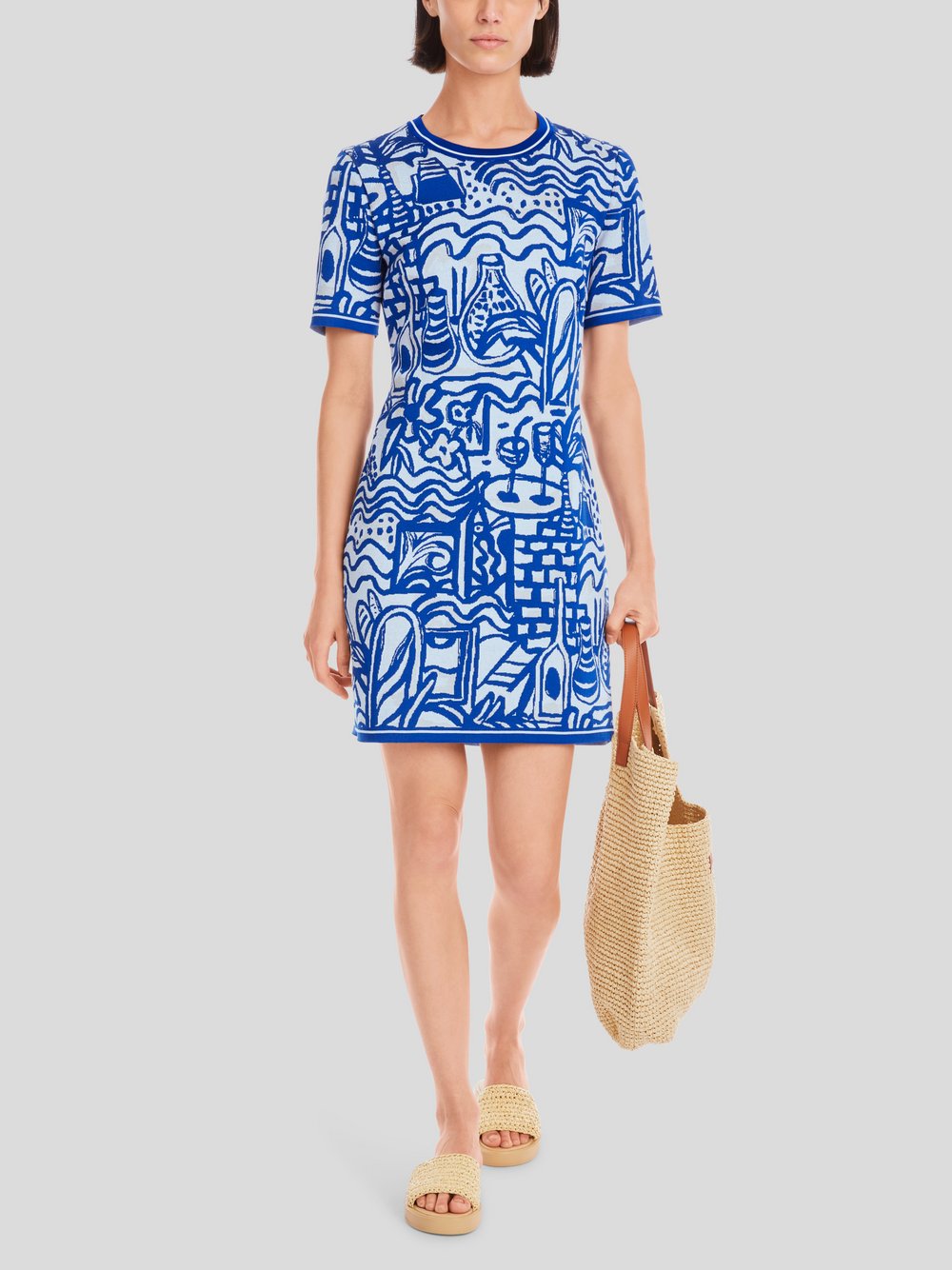 Marc Cain Kleid Damen Viskose blau gemustert, 36