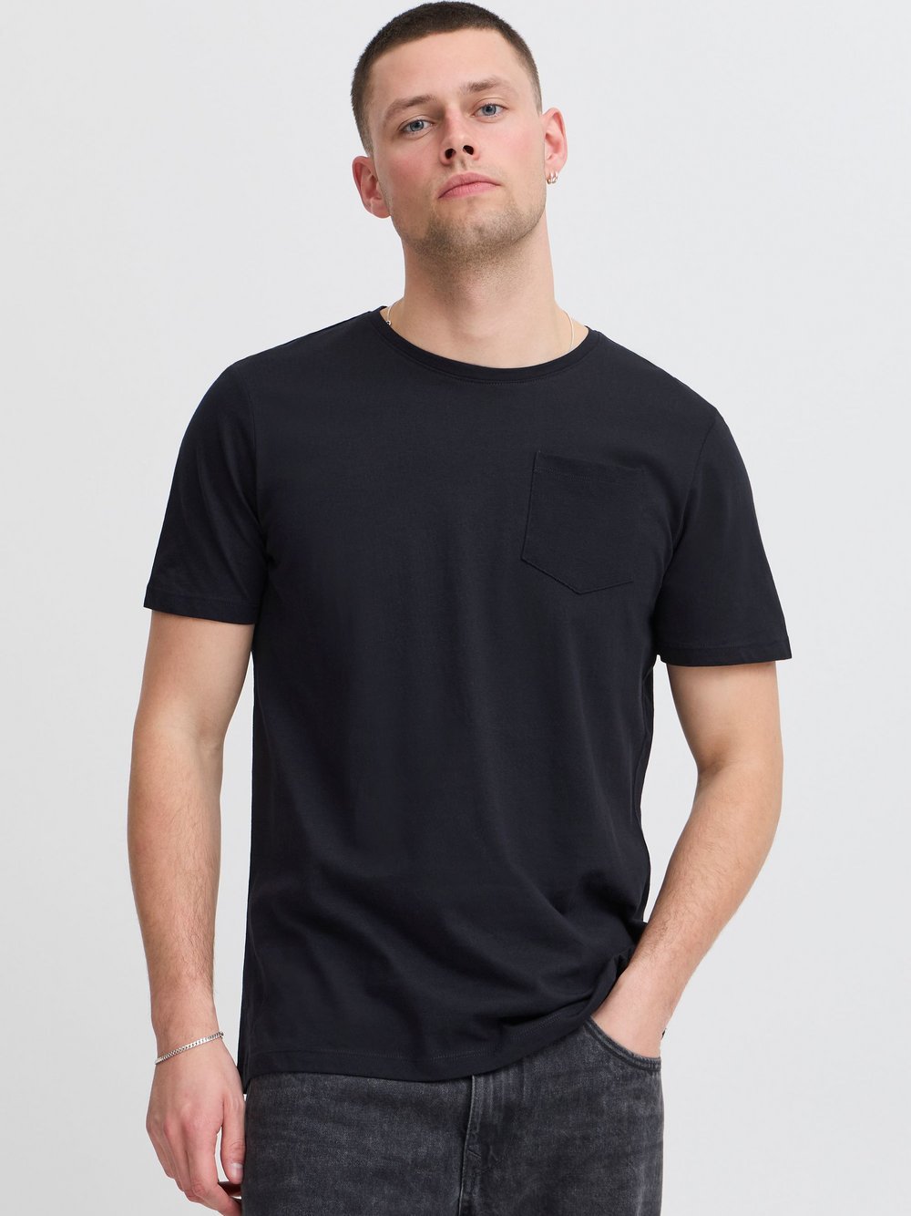 BLEND T-Shirt Herren Baumwolle schwarz, M