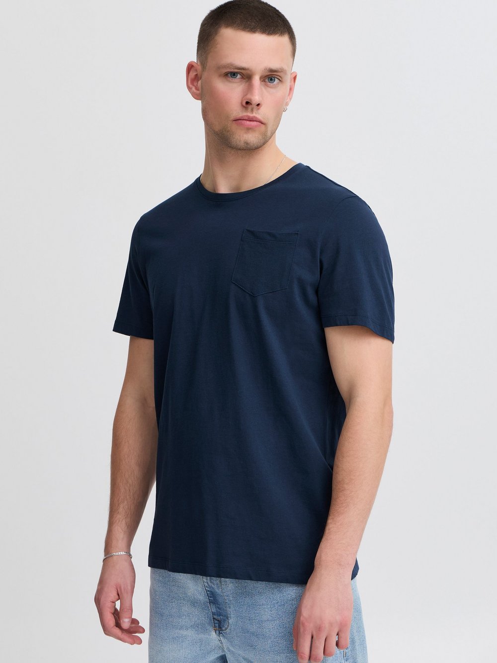 BLEND T-Shirt Herren Baumwolle blau, M