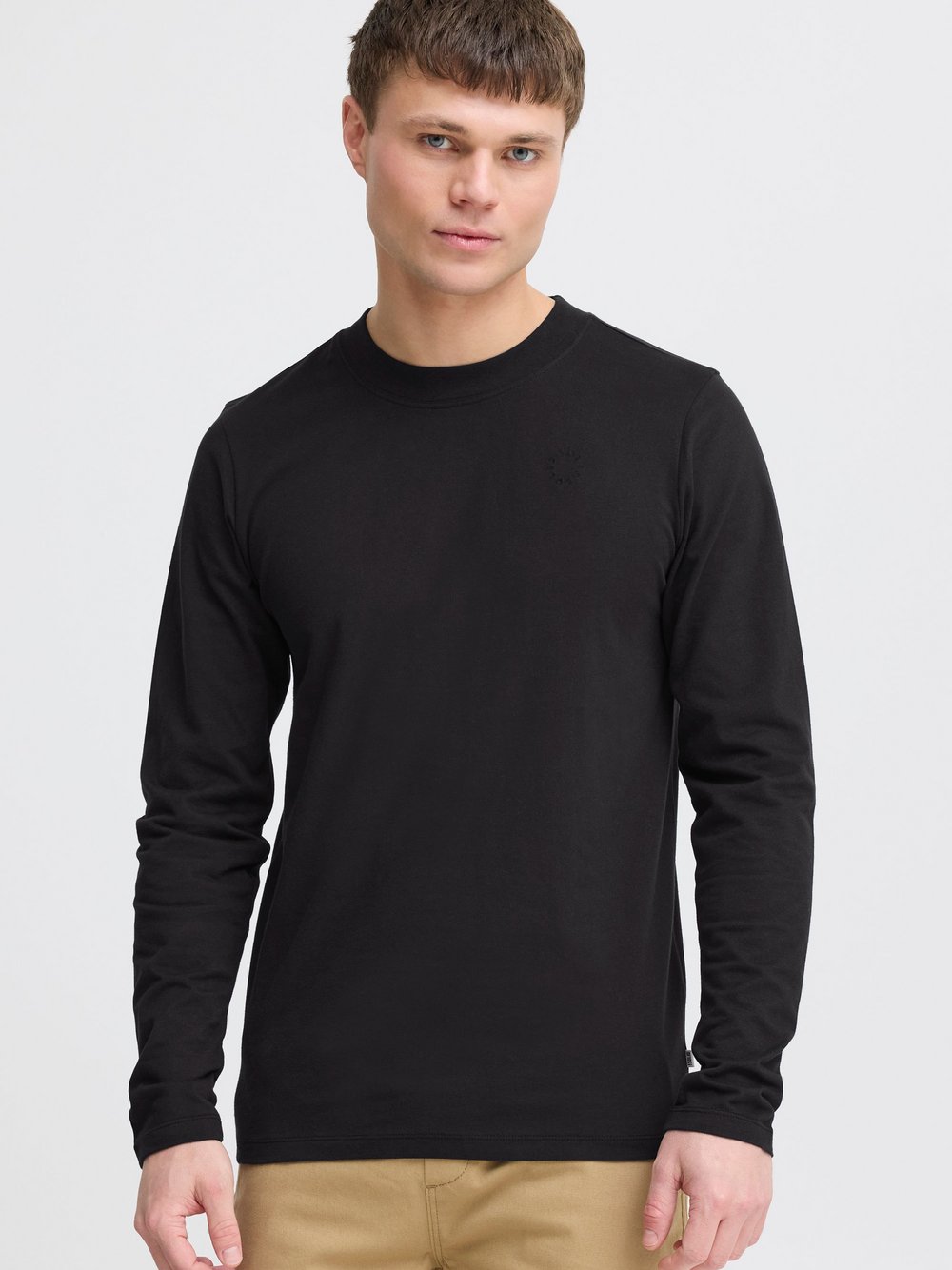 Thumbnail - Solid Langarmshirt Herren Textil schwarz, L