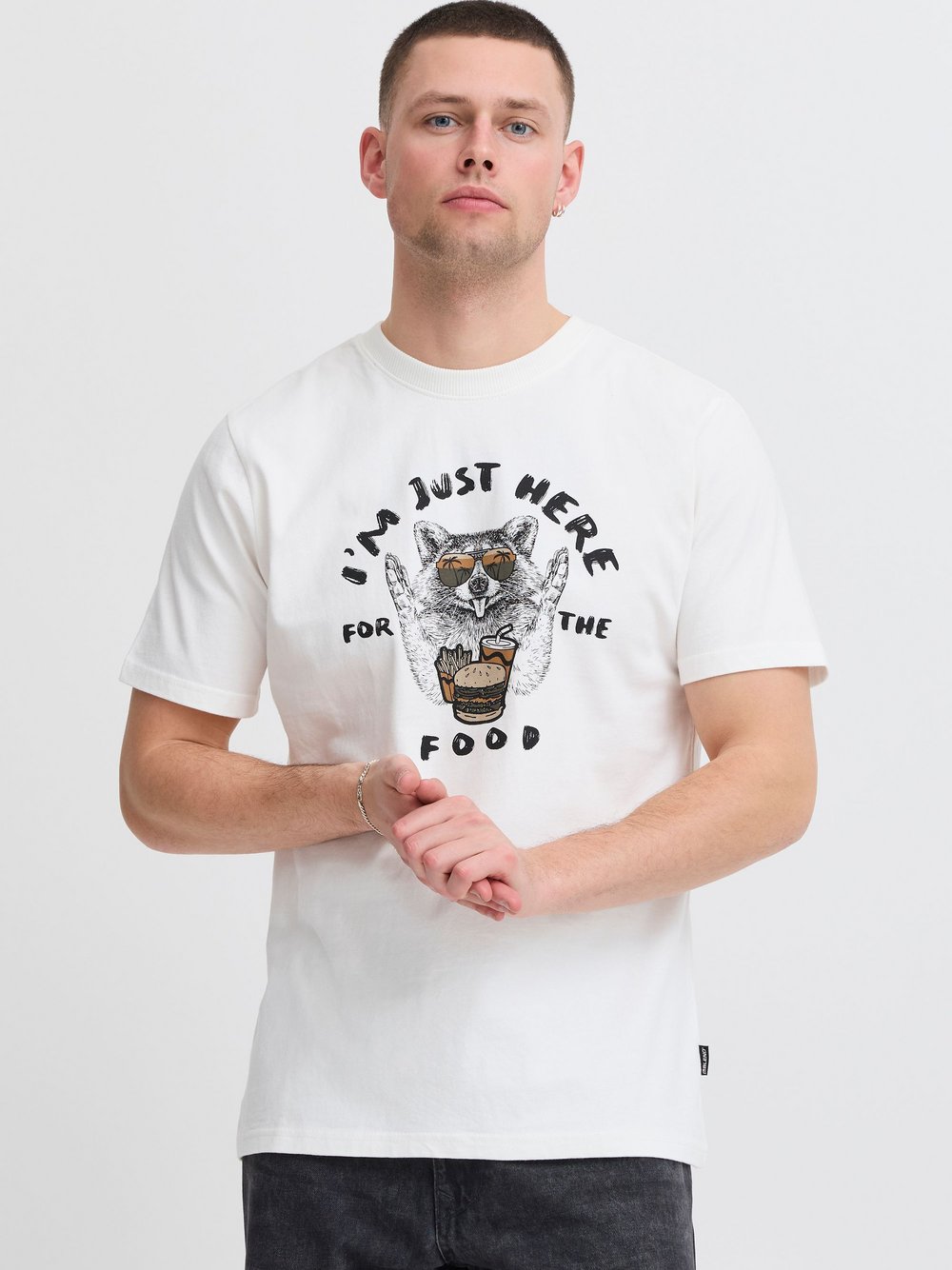 BLEND T-Shirt Herren Baumwolle weiß bedruckt, XXL