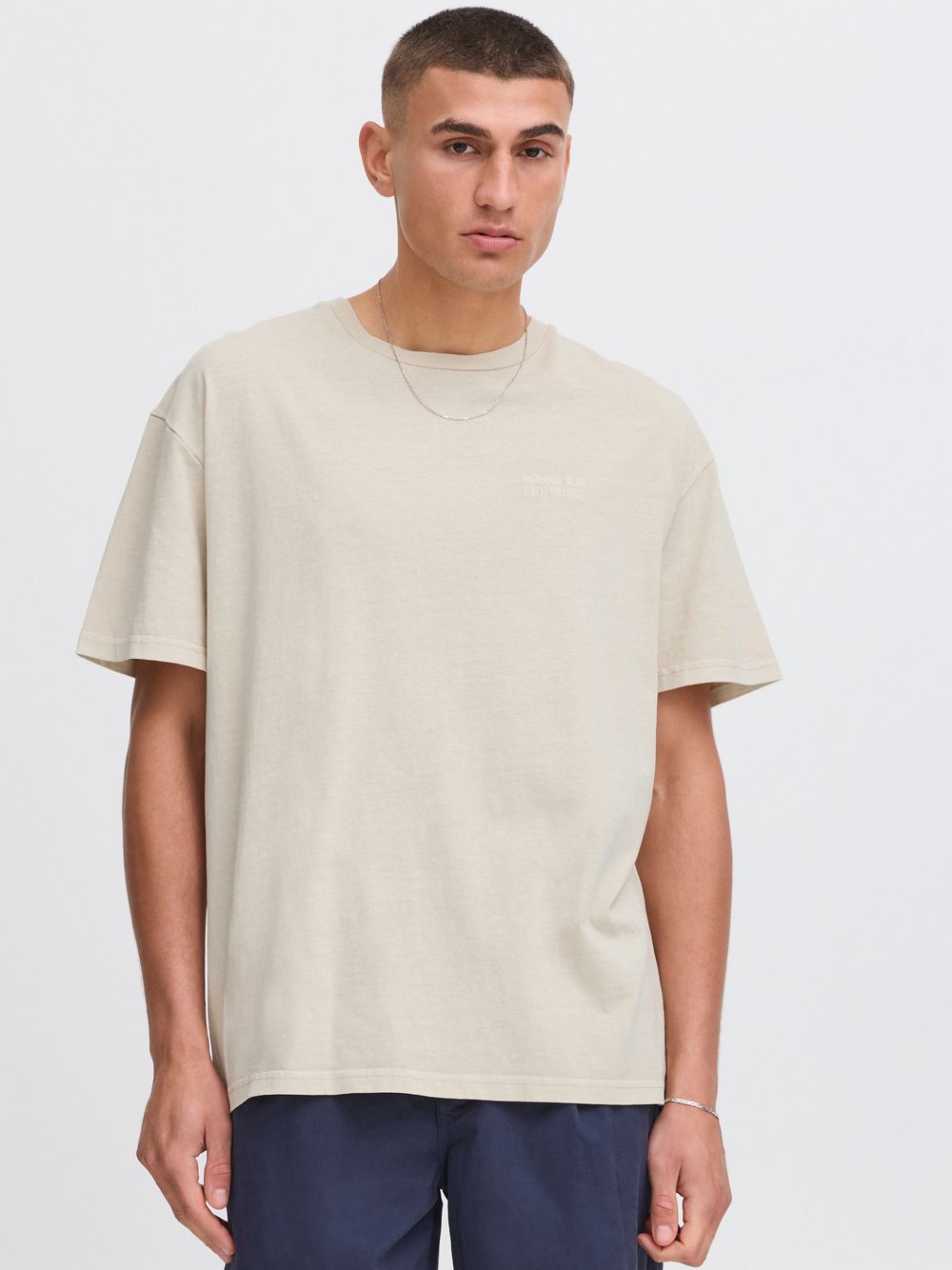Thumbnail - Solid T-Shirt Herren Baumwolle beige bedruckt, L