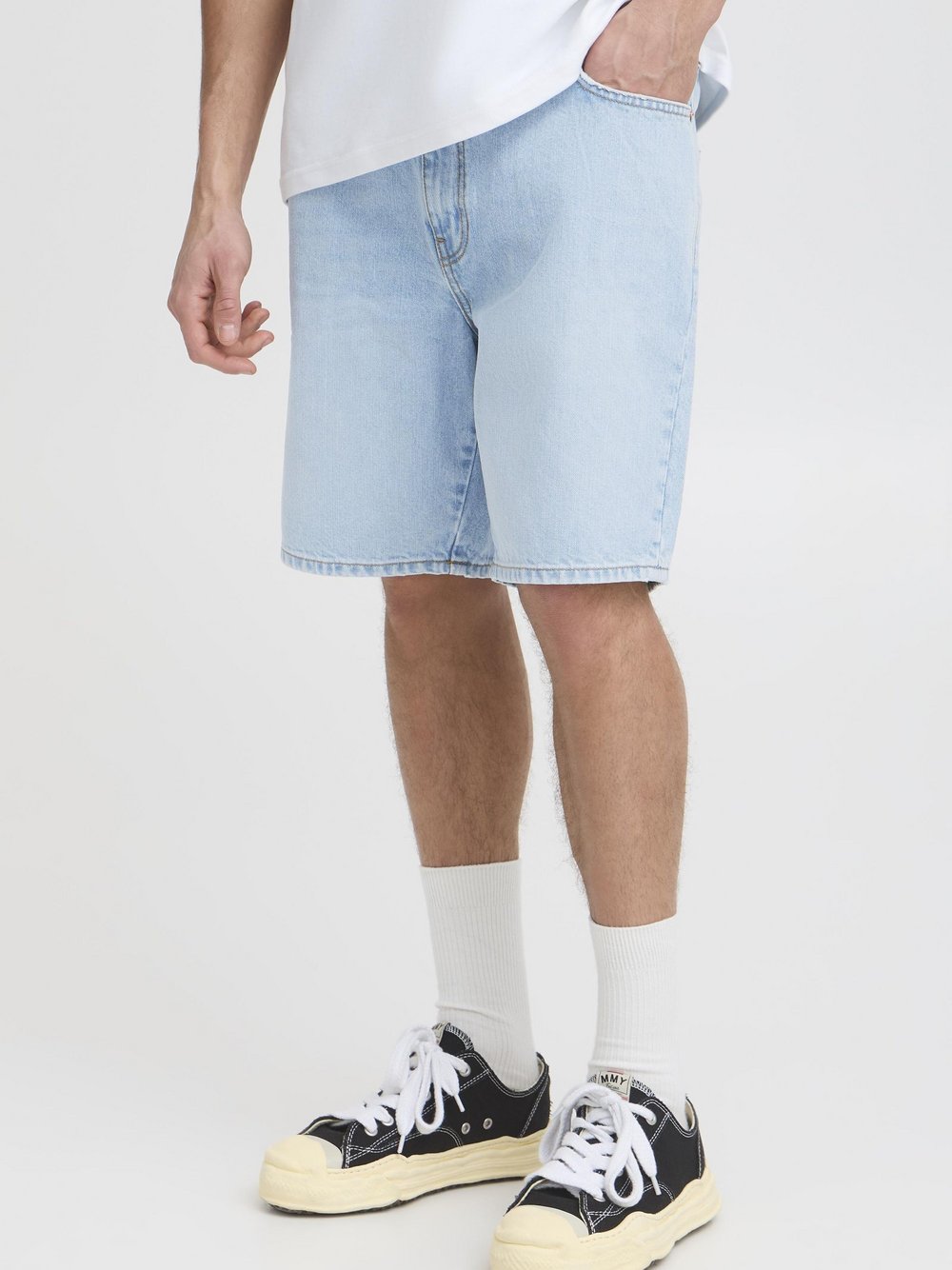 Solid Jeansshorts Herren Baumwolle blau, XXL