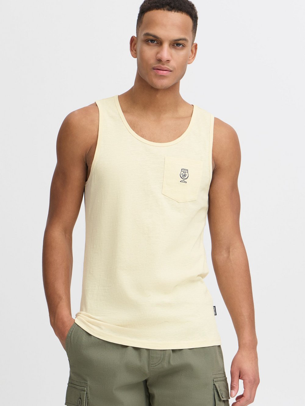 BLEND Rundhalsshirt Herren Baumwolle beige, XXXL