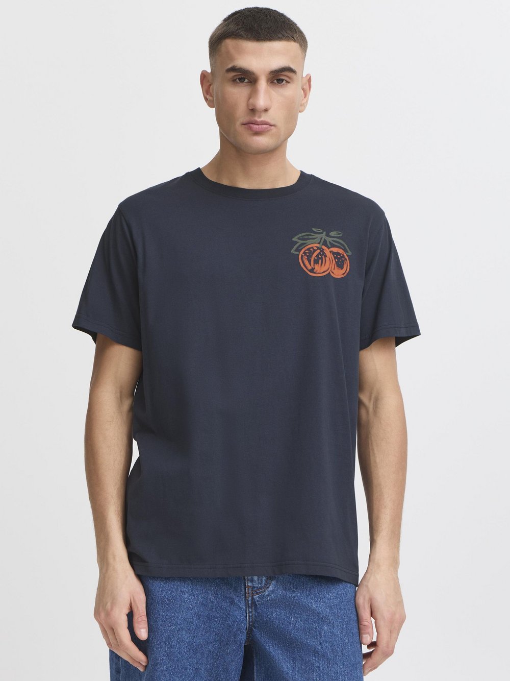 Thumbnail - Solid T-Shirt Herren Baumwolle blau bedruckt, XXL