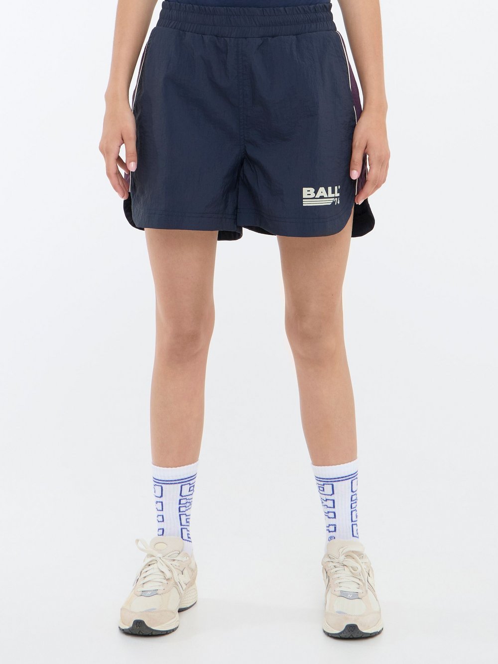 Ball Chinoshorts Damen blau gestreift, L