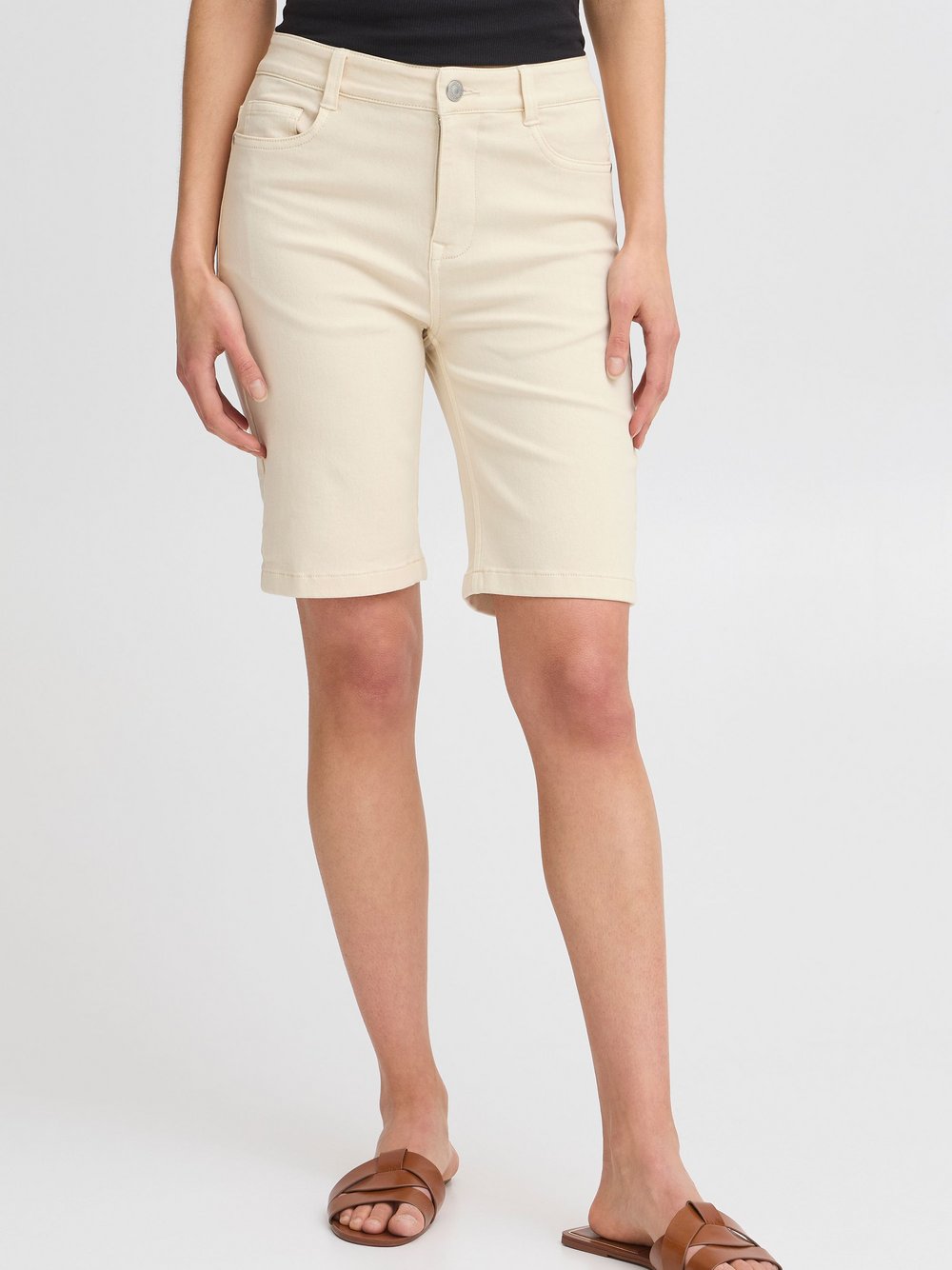 fransa Shorts Damen Baumwolle beige, 44