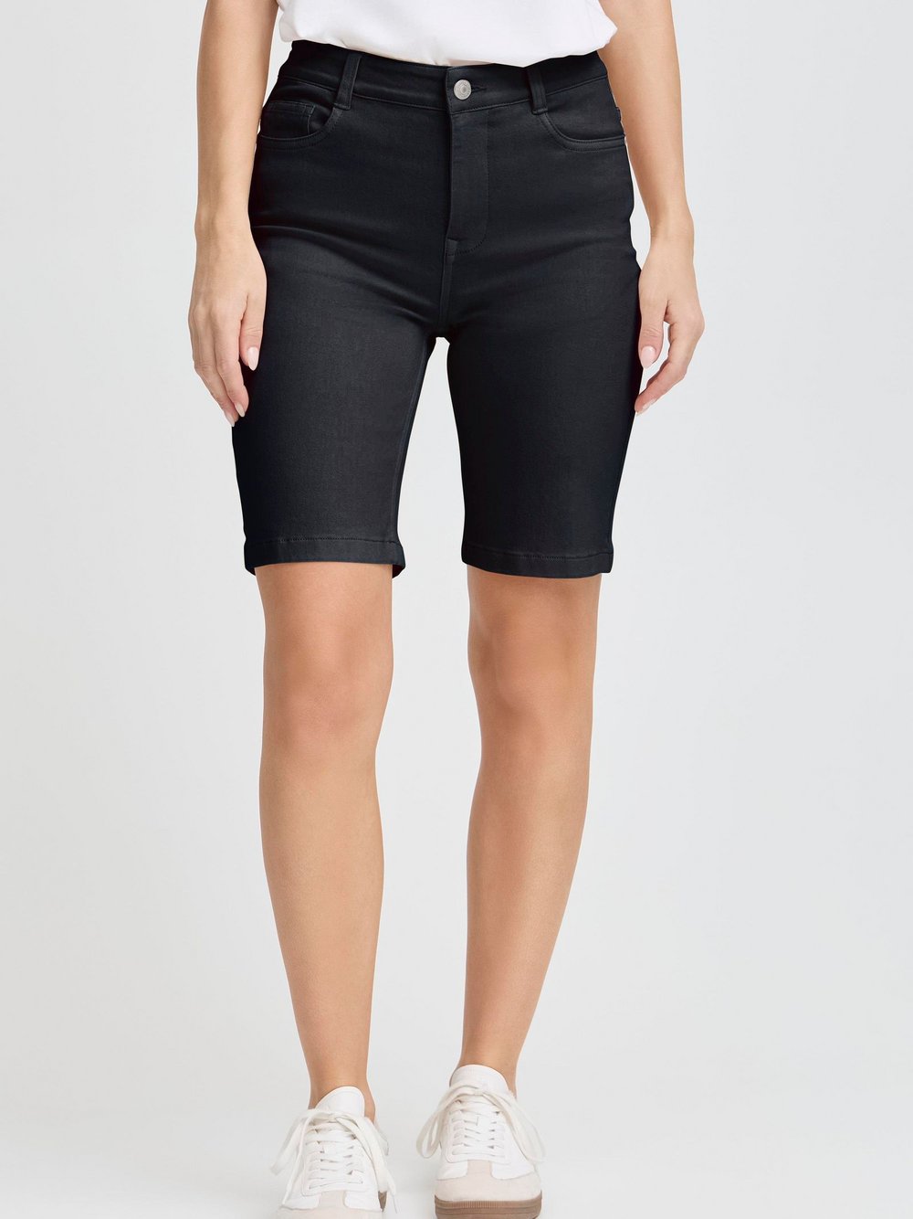 fransa Shorts Damen Baumwolle schwarz, 34