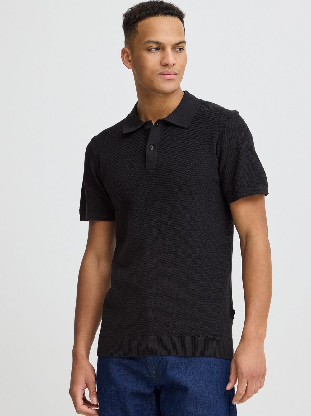 BLEND Poloshirt Herren Baumwolle schwarz, XL