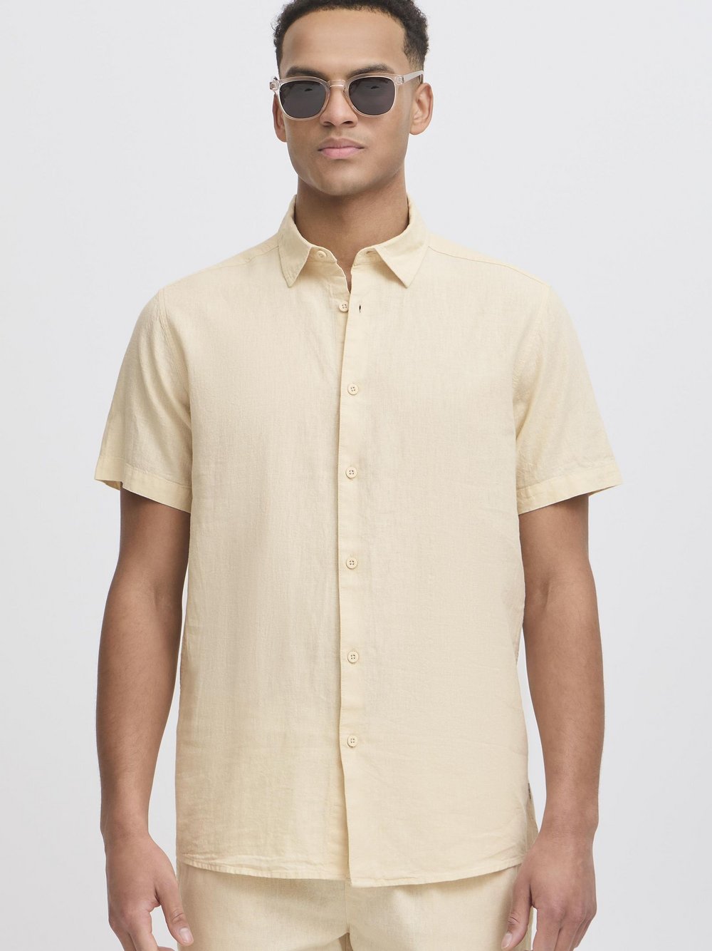 Indicode Leinenhemd Herren Regular Fit beige, L