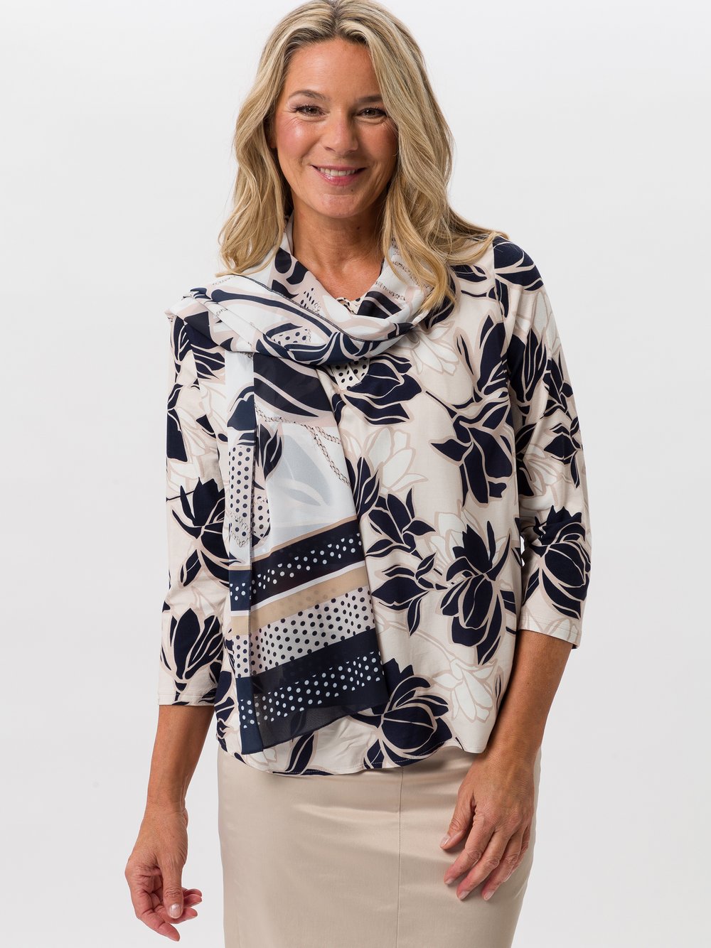 Frank Walder Modisches Tuch Damen mehrfarbig gemustert, ONE SIZE