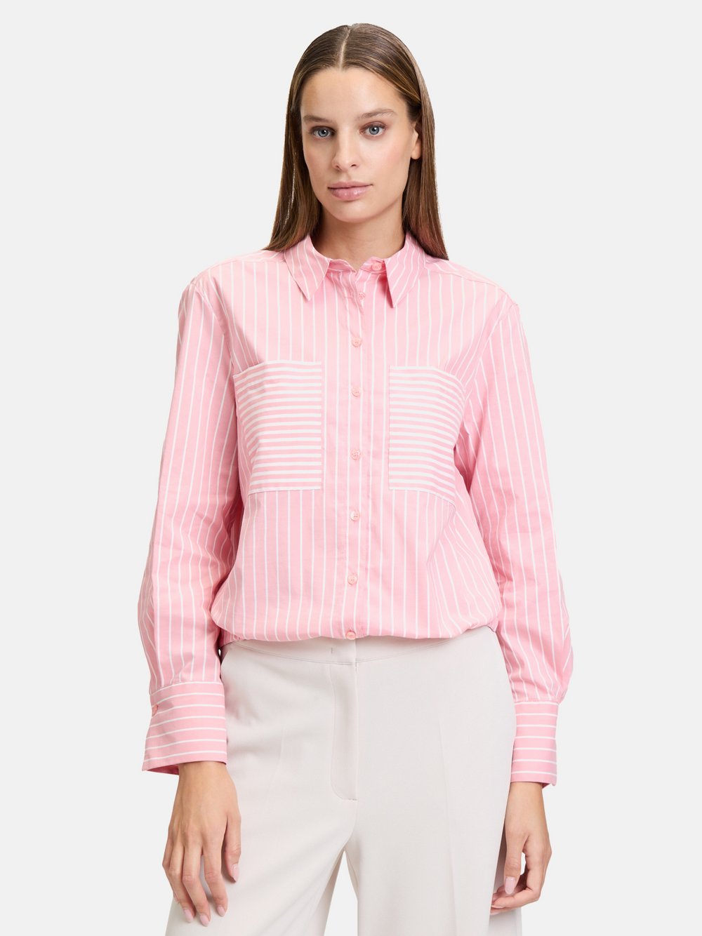 Betty Barclay Hemdbluse Damen Baumwolle rosa gestreift, 46