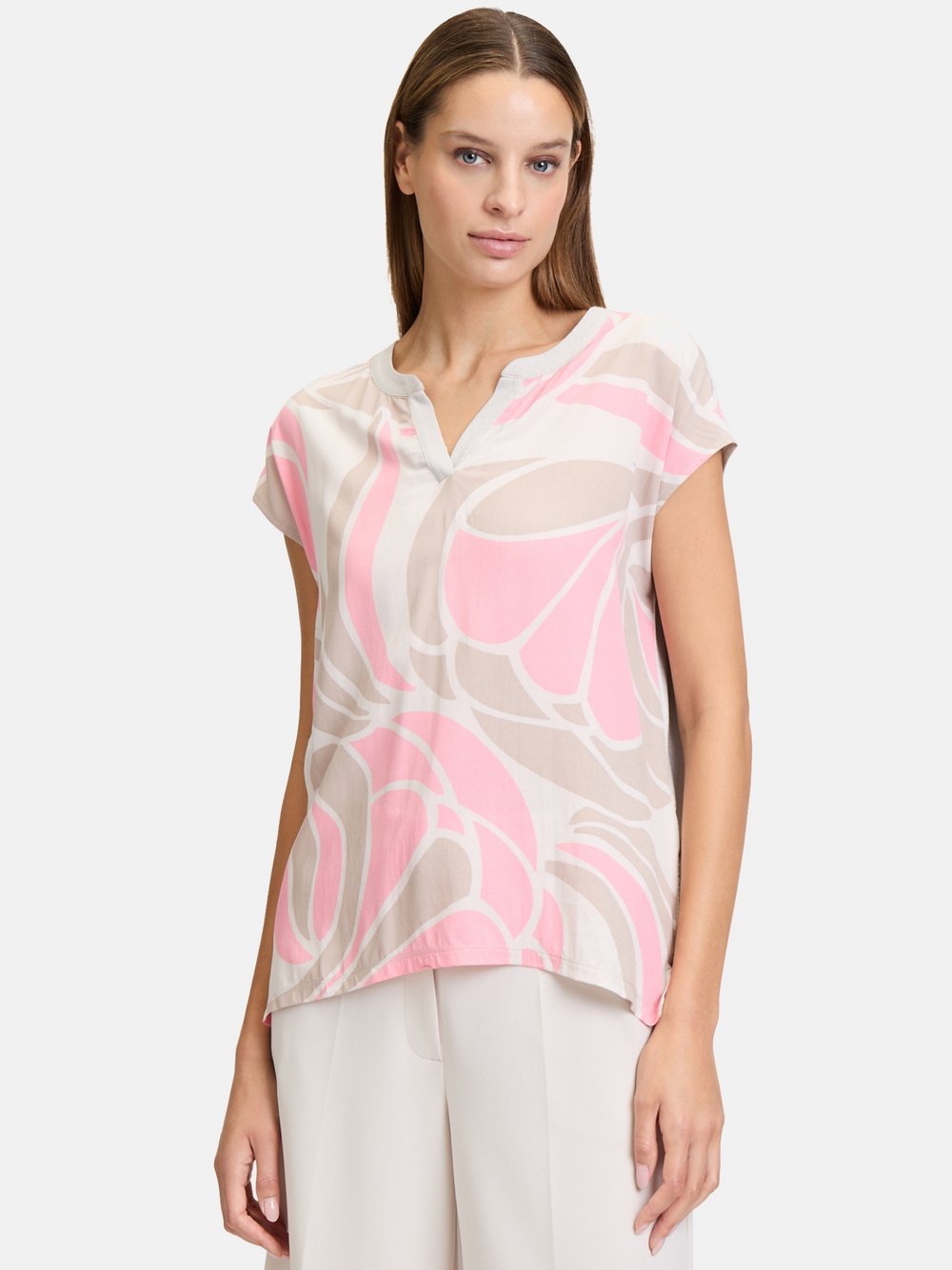 Betty Barclay Casual-Shirt Damen Viskose beige bedruckt, 48