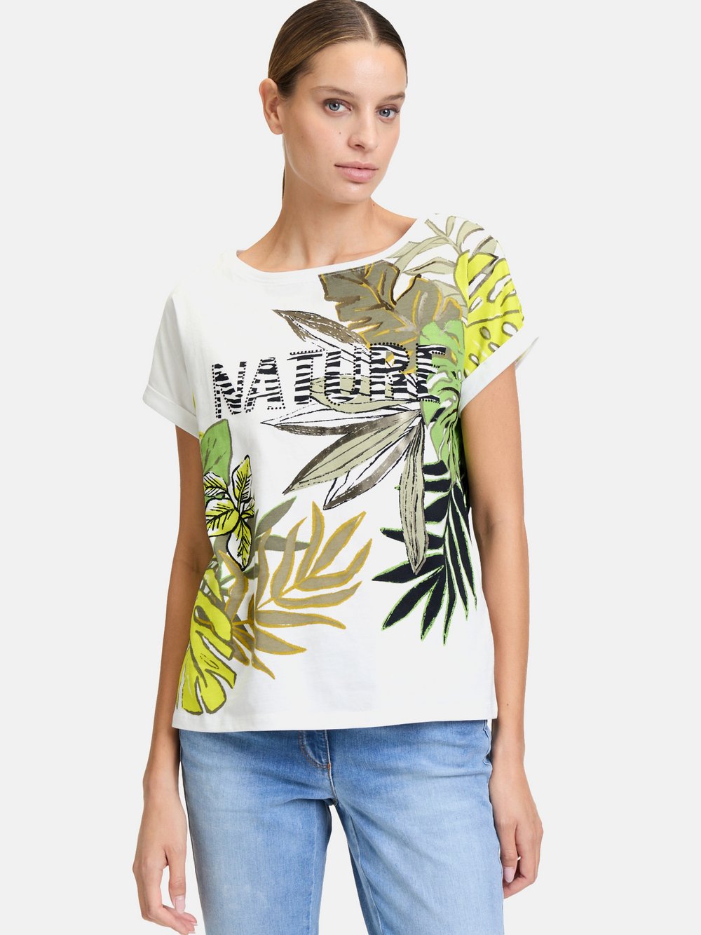 Betty Barclay Halbarm-Shirt Damen Baumwolle weiß bedruckt, 40