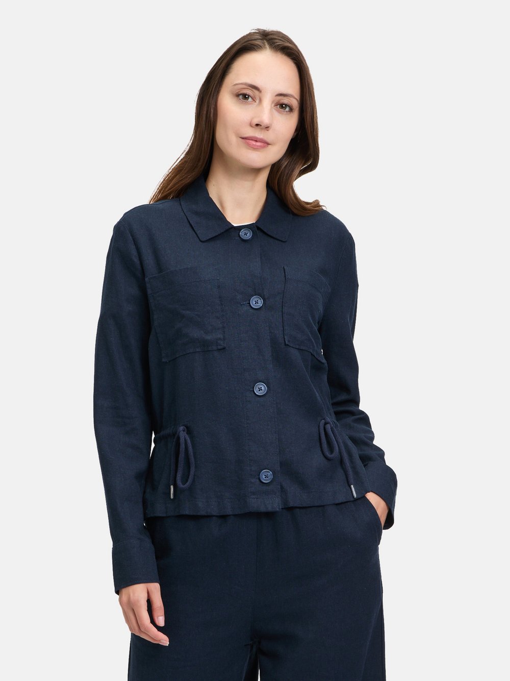 Betty & Co Casual-Jacke Damen Leinen blau, 44