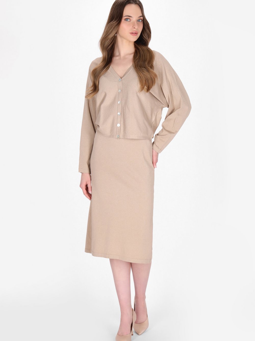 Dreimaster Rock Damen Viskose beige, XS/S