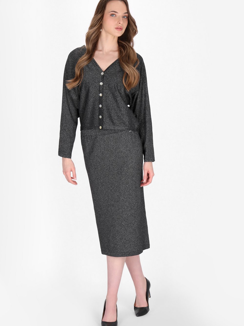 Dreimaster Rock Damen Viskose schwarz, XL/XXL