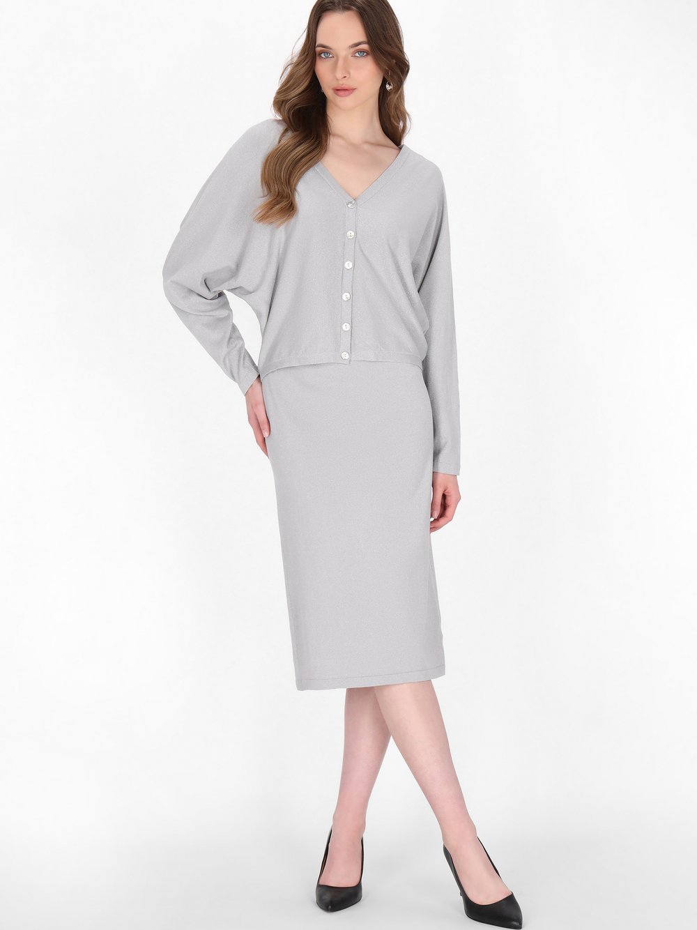 Dreimaster Strickjacke Damen Viskose grau, M/L