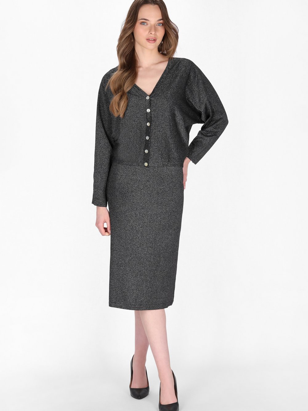 Dreimaster Strickjacke Damen Viskose schwarz, M/L