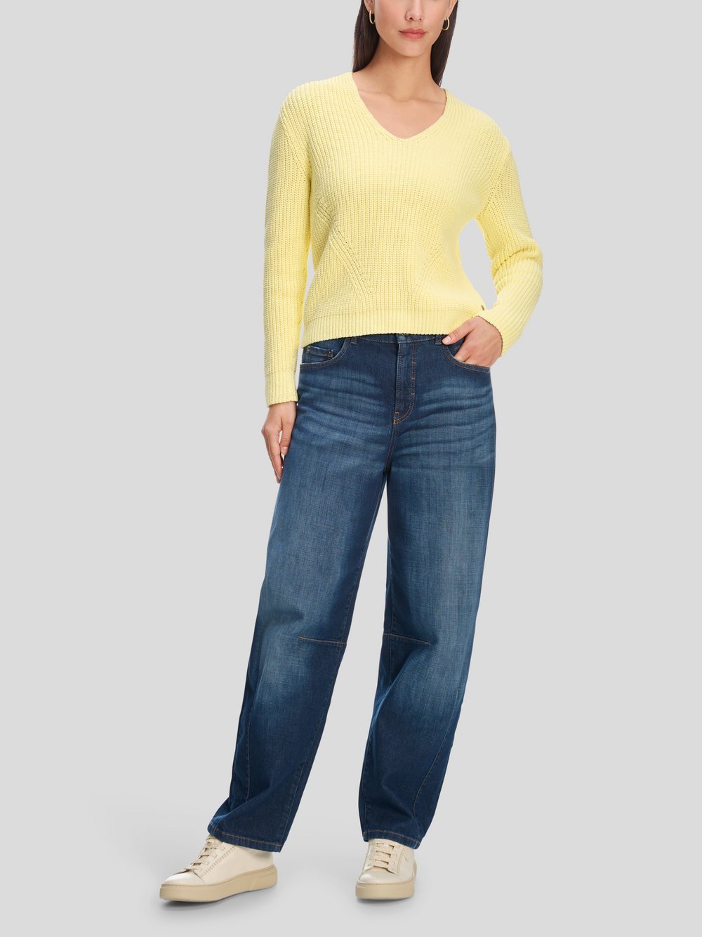 Marc Cain Pullover Damen Baumwolle gelb, 38