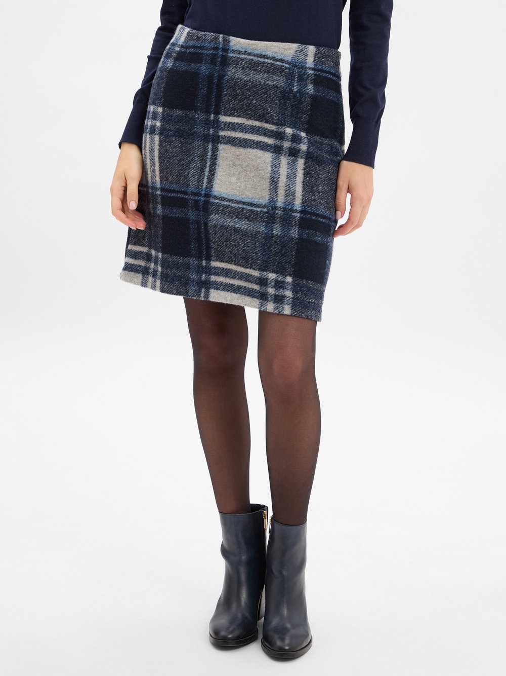 s.Oliver Minirock mit Woll-Anteil Damen blau kariert, 40