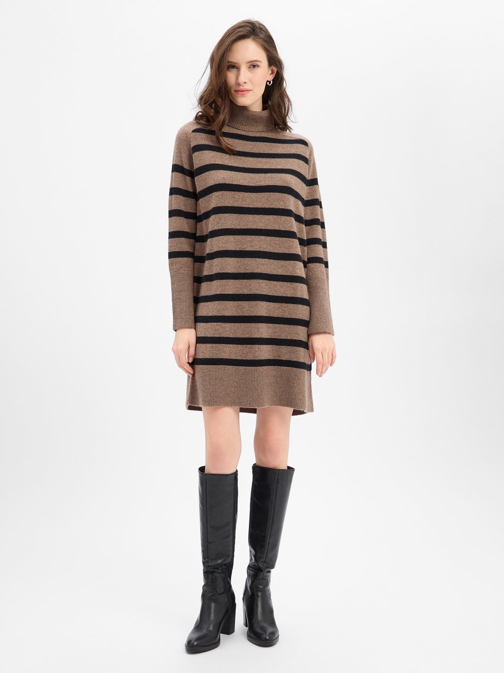 Marie Lund Merinowoll-Strickkleid Damen mehrfarbig gestreift, L