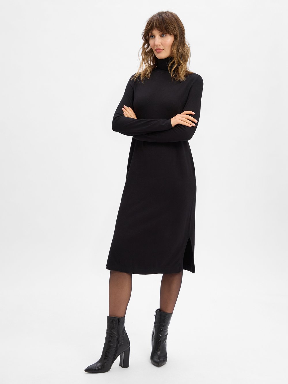 s.Oliver Strickkleid Damen Viskose schwarz, 42