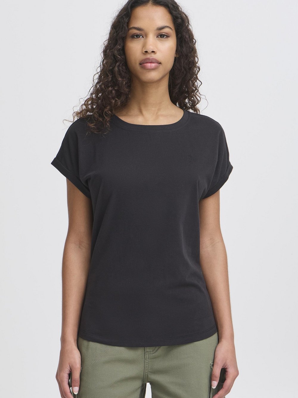 OXMO Rundhalsshirt Damen Textil schwarz, XL