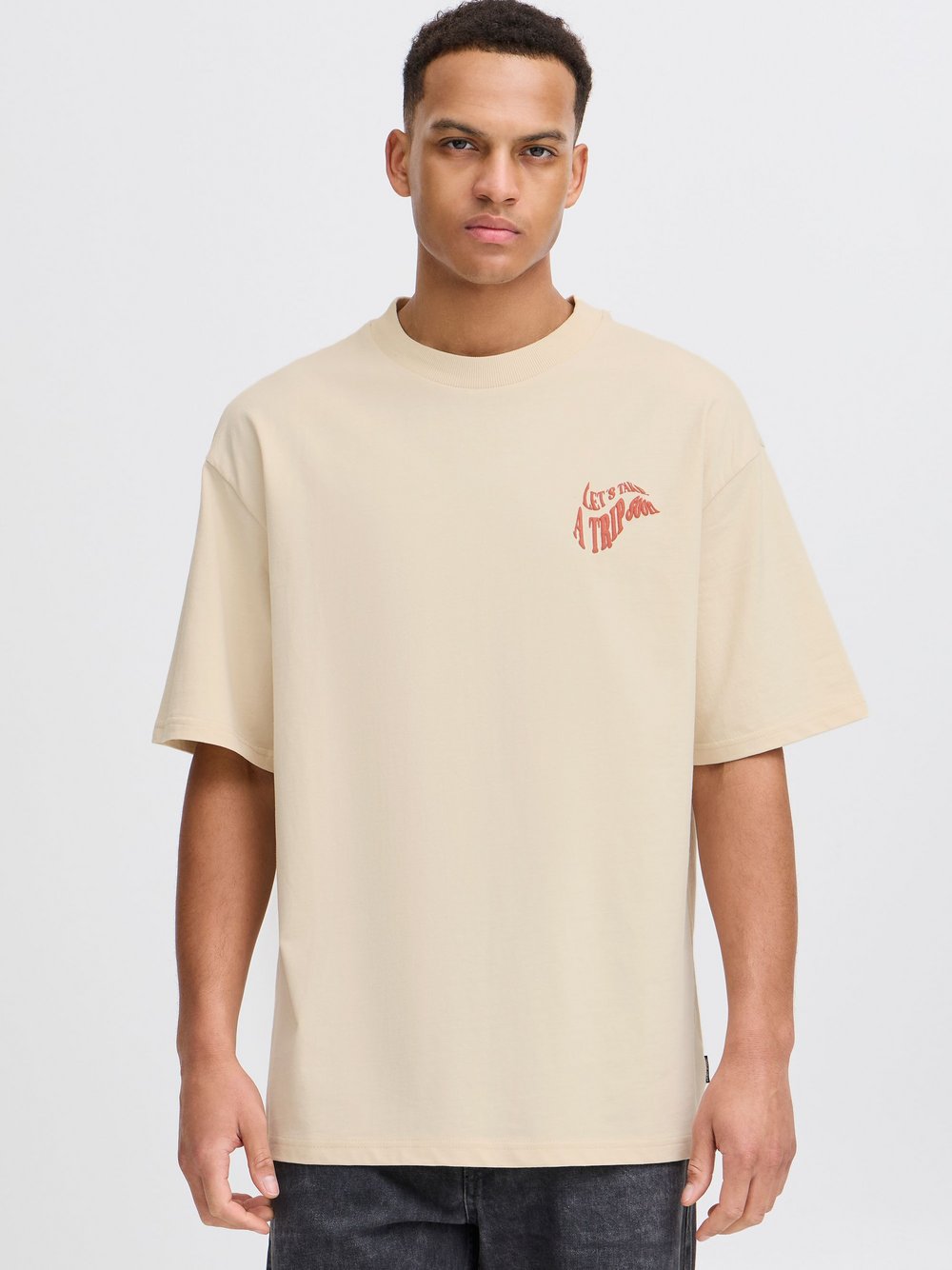 Thumbnail - BLEND T-Shirt Herren Baumwolle beige bedruckt, XXL