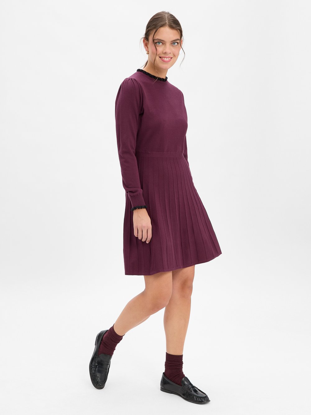 Marie Lund Strickkleid Damen Viskose lila, XL