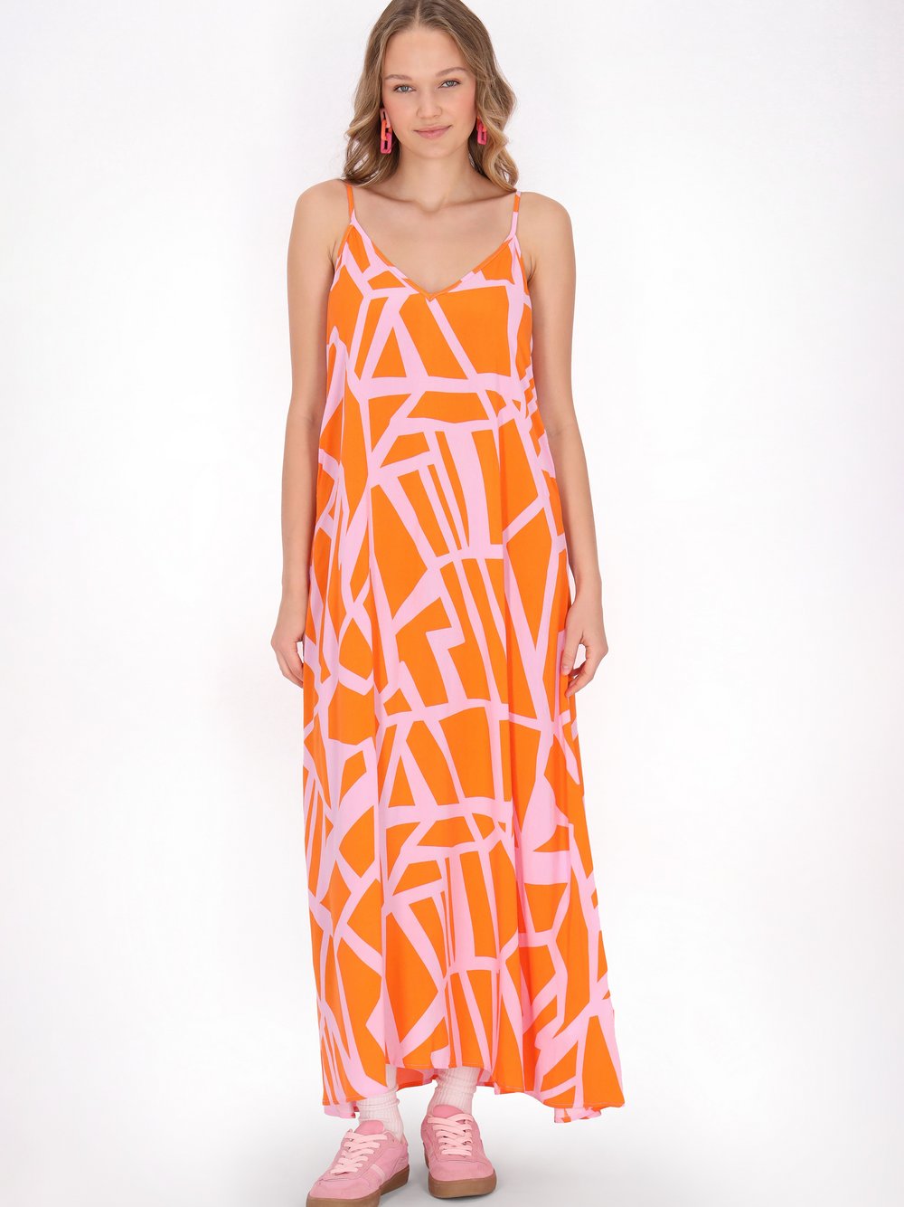 Thumbnail - MyMo Kleid Damen Viskose orange bedruckt, S