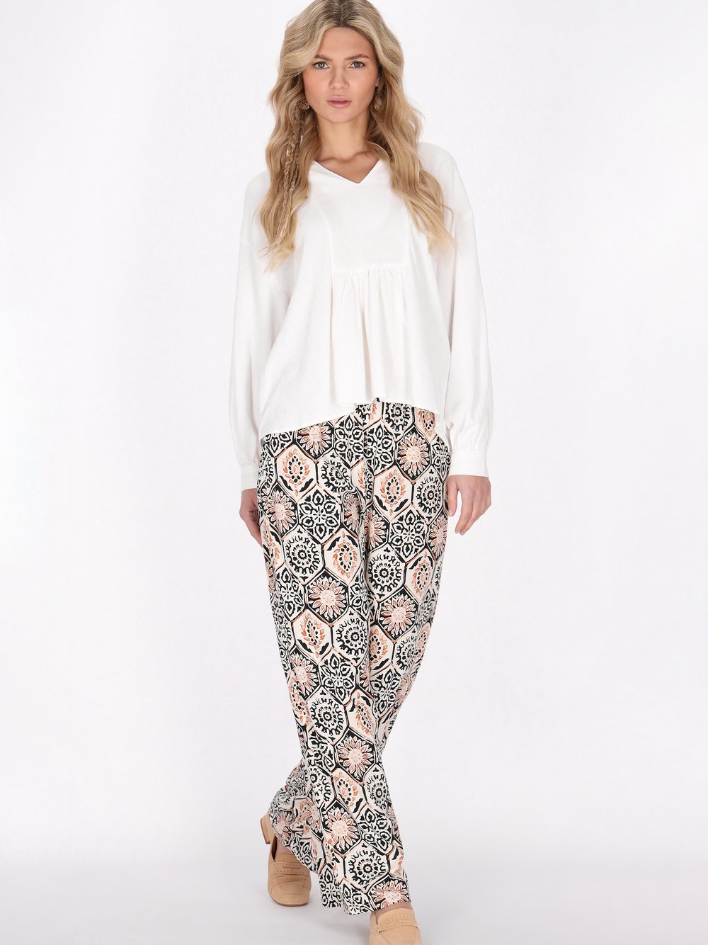 Usha Hose Damen Viskose mehrfarbig bedruckt, M