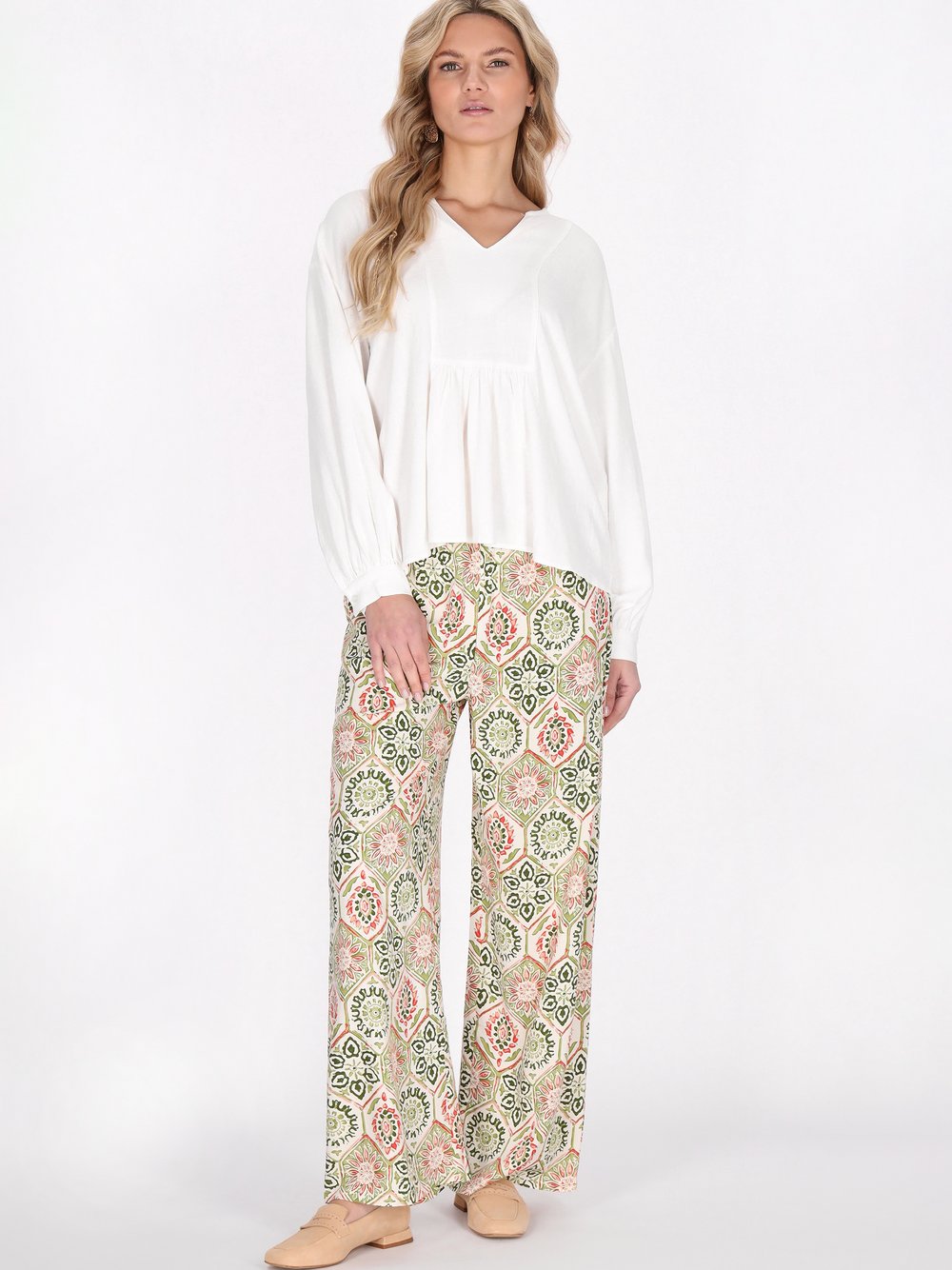 Usha Hose Damen Viskose mehrfarbig bedruckt, M