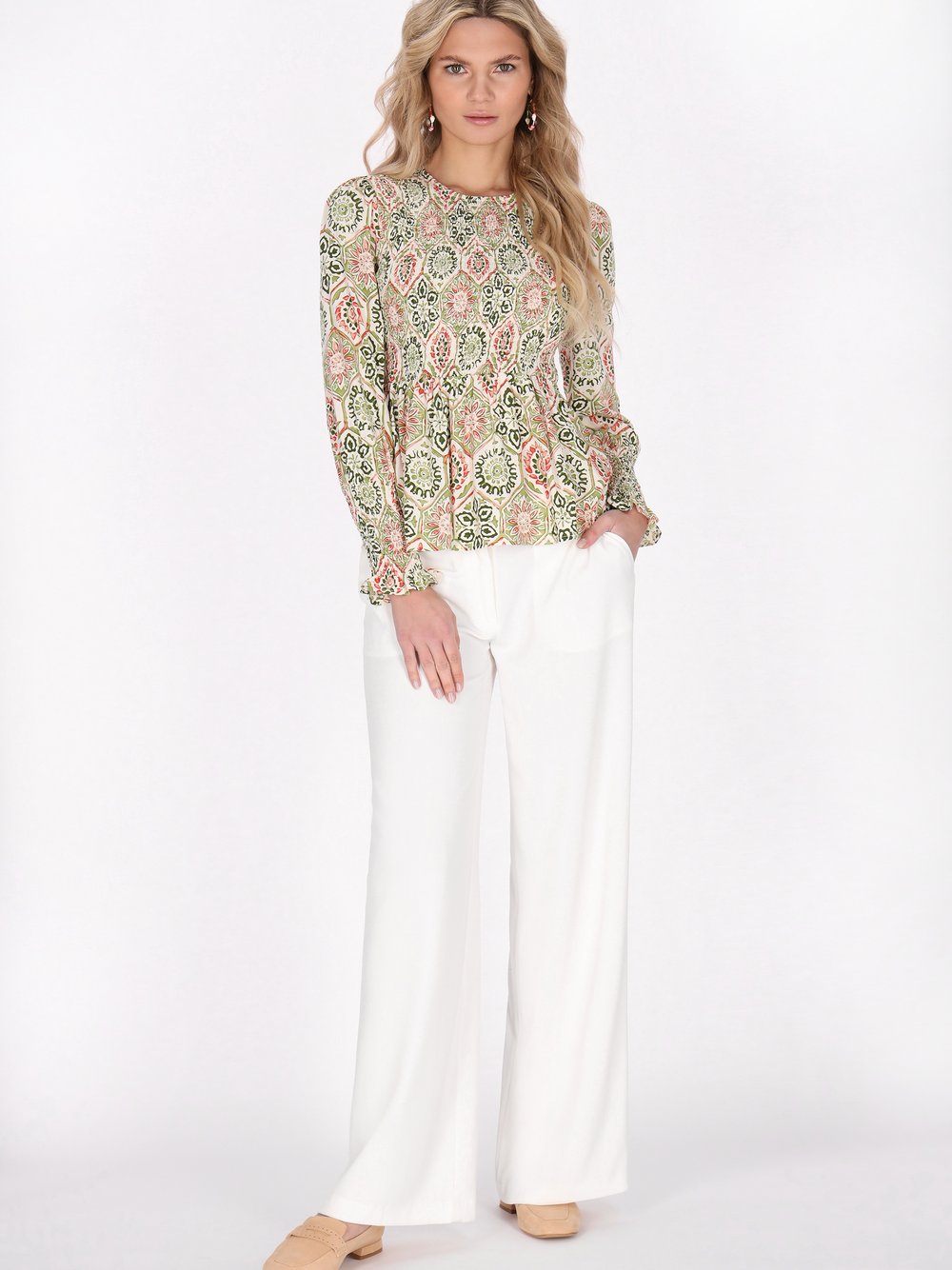 Usha Bluse Damen Viskose mehrfarbig bedruckt, L