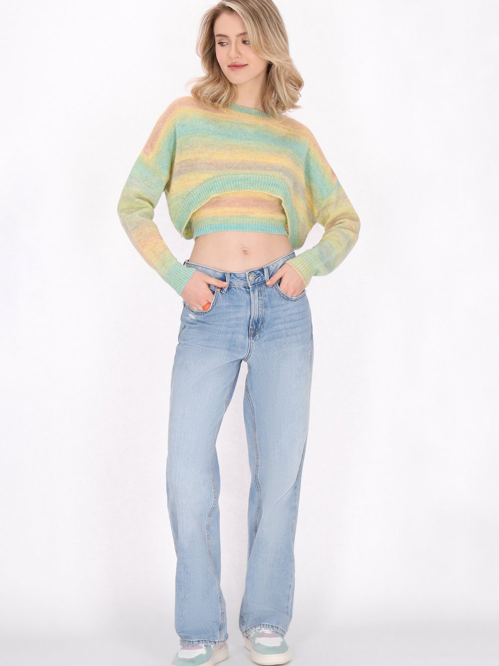 Thumbnail - MyMo Pullover Damen Polyamid mehrfarbig gemustert, M