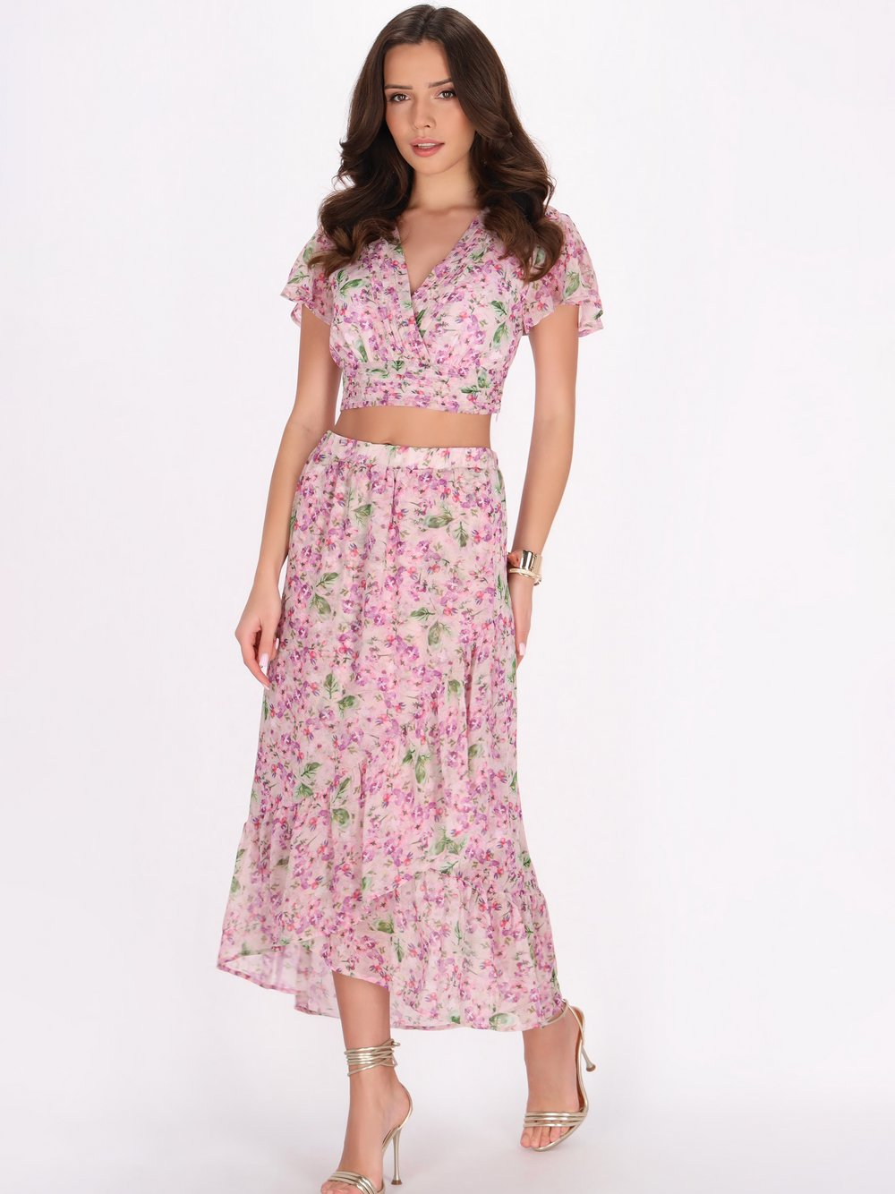 Faina Rock Damen lila bedruckt, M