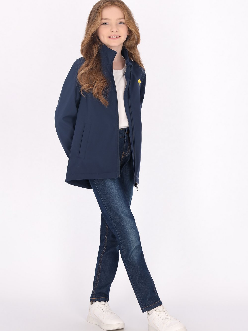 Thumbnail - Schmuddelwedda Softshelljacke Mädchen blau, 110