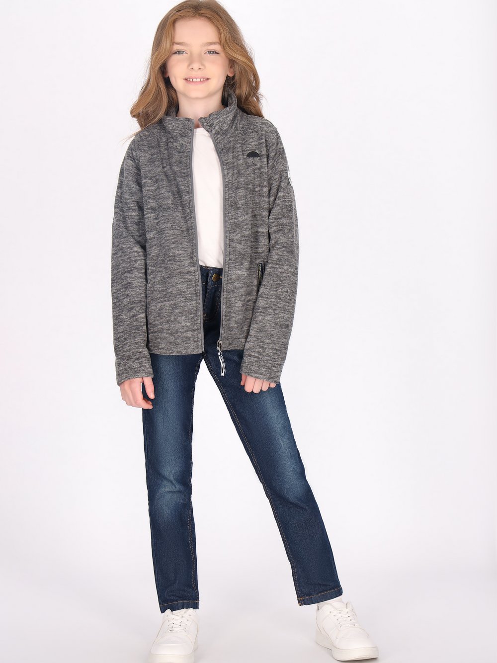 Schmuddelwedda Fleecejacke Mädchen grau, 122