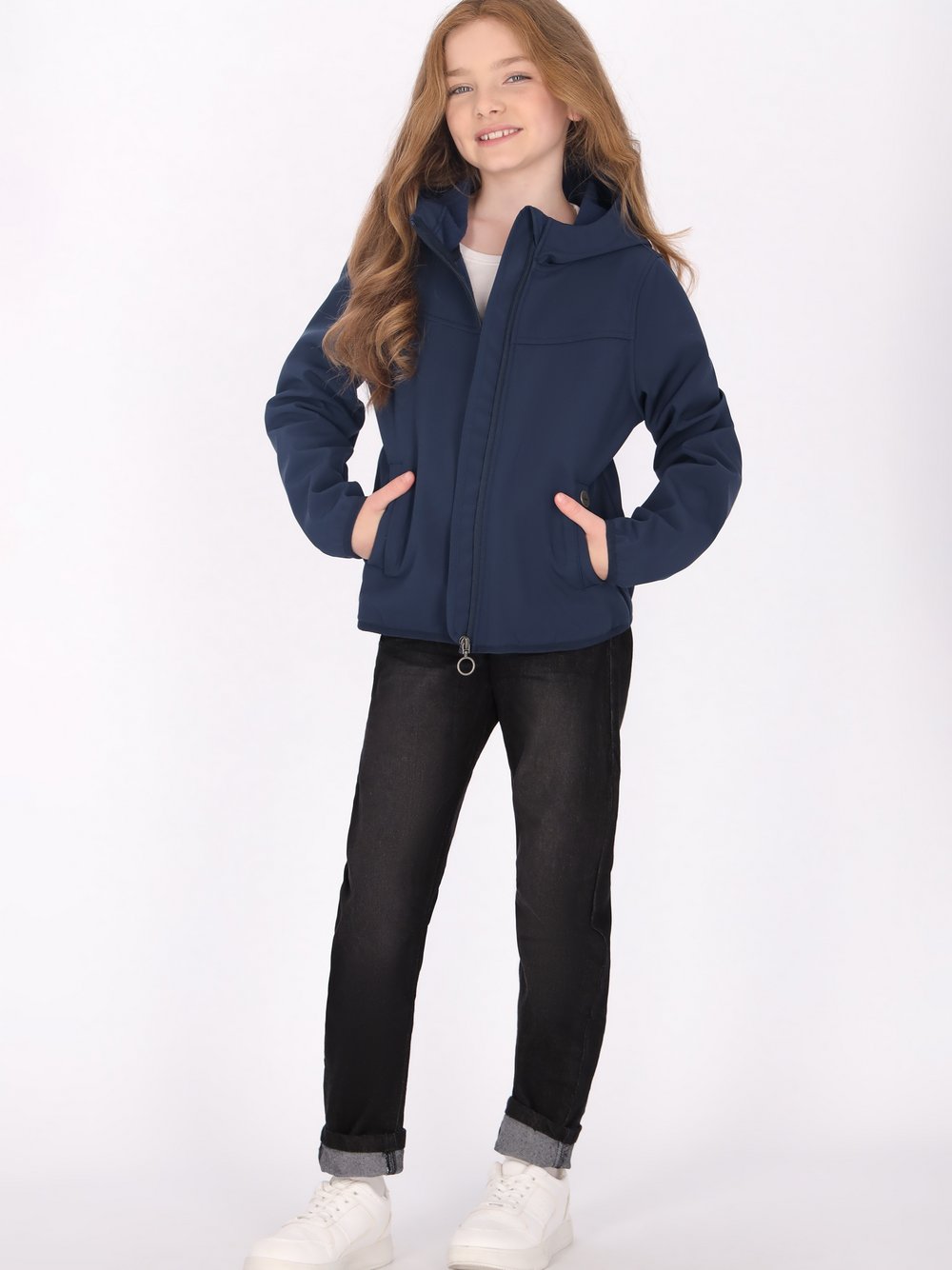 Dreimaster Softshellblouson Mädchen blau, 128