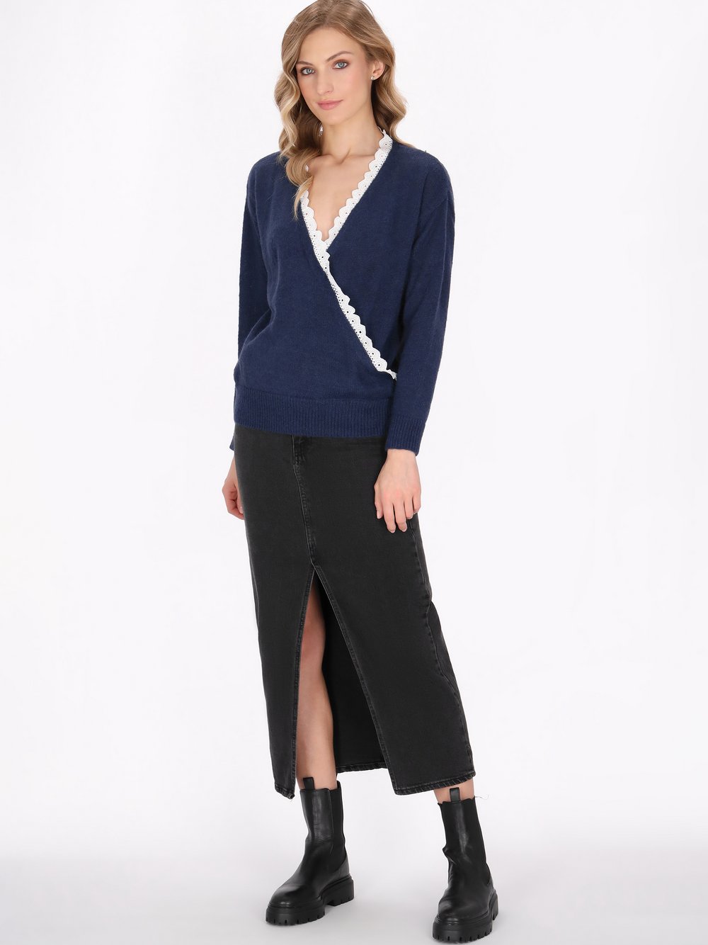 Dreimaster Pullover Damen Polyamid blau, XL/XXL